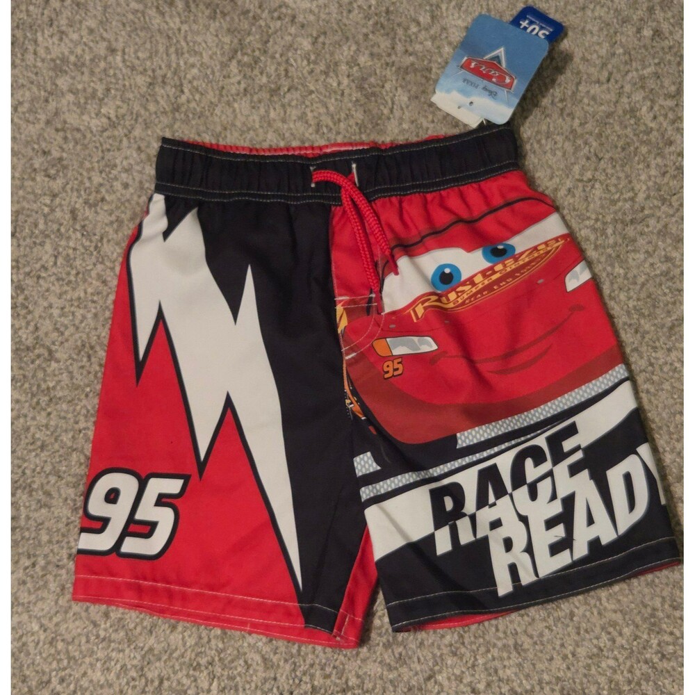 Disney Cars Lightning McQueen Boys Swimsuit Trunks Size 4T